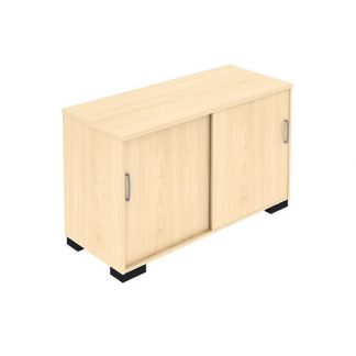 1 Shelf Sliding Door Lockable Elite Office Storage Cupboard / Cabinet in Various Widths & Finishes
