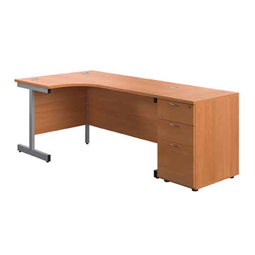 800mm Side 1600 mm Radial / Curved TC Office Desk & 3 Drawer Pedestal 800mm Side 1600 mm Radial / Curved TC Office Desk & 3 Drawer Pedestal