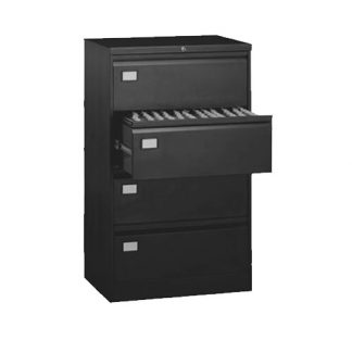4 Drawer Metal Locking SLV Range Office Side Filing Cabinet with Keys in Standard Colours