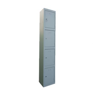 4 Single Door Grey Metal Lockers inc Keys