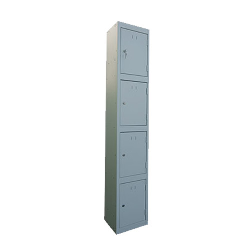 4 Single Door Grey Metal Lockers inc Keys 4 Single Door Grey Metal Lockers inc Keys