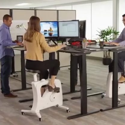 CBS Sit & Stand Height Adjustable Electric Desk & Office Exercise Bike Bundle