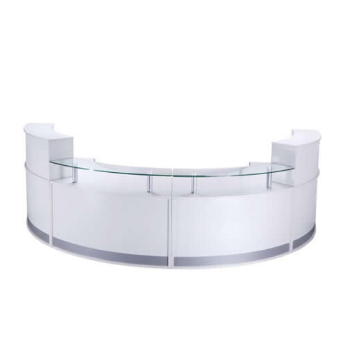 Curved Semi Circle OI Range Office Counter Reception Desk Unit in Various Finishes Curved Semi Circle OI Range Office Counter Reception Desk Unit in Various Finishes