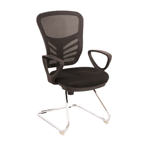 Black & Charcoal High Back Mesh Cantilever Office Chair With Arms